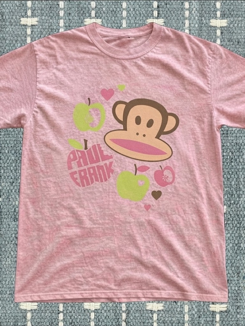 Gildan Pink Paul Frank Graphic Tee with Green and Brown Accents